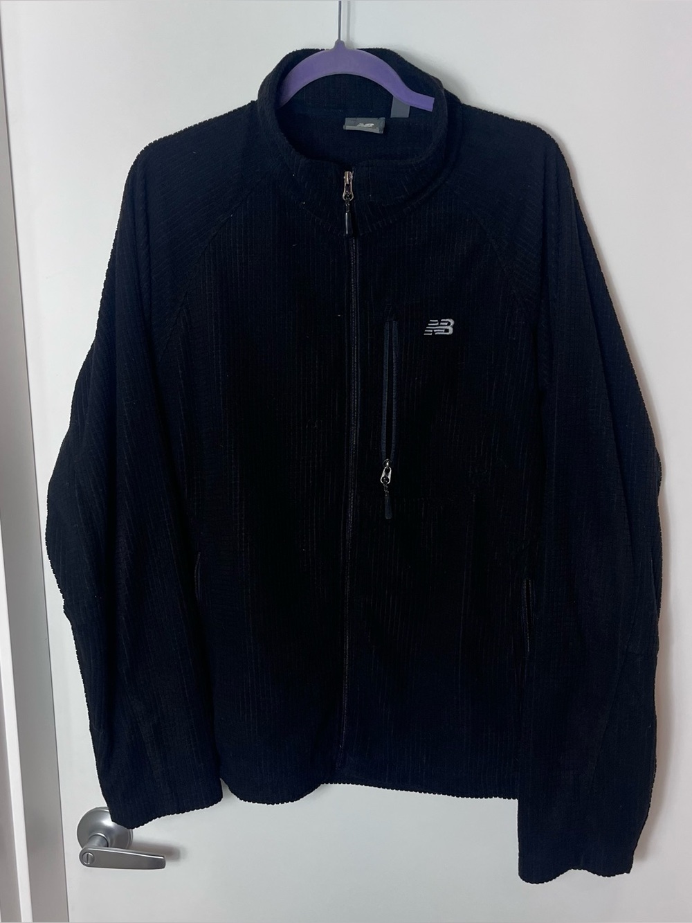 New Balance Men’s Black Full-Zip Knit Jacket Heat Grid XL